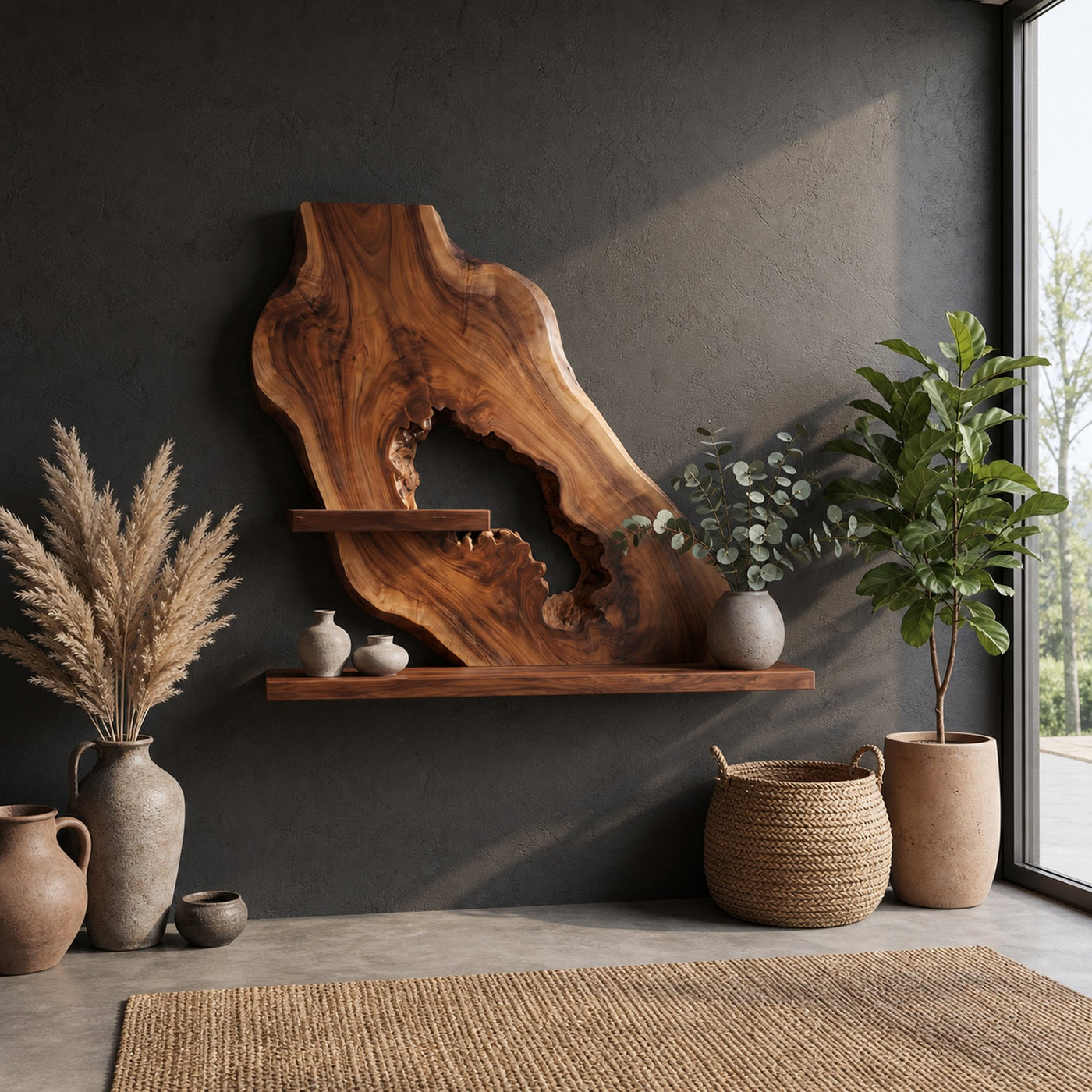 Sculptural Floating Wall Shelf For Living Room And Entryway - product view 6