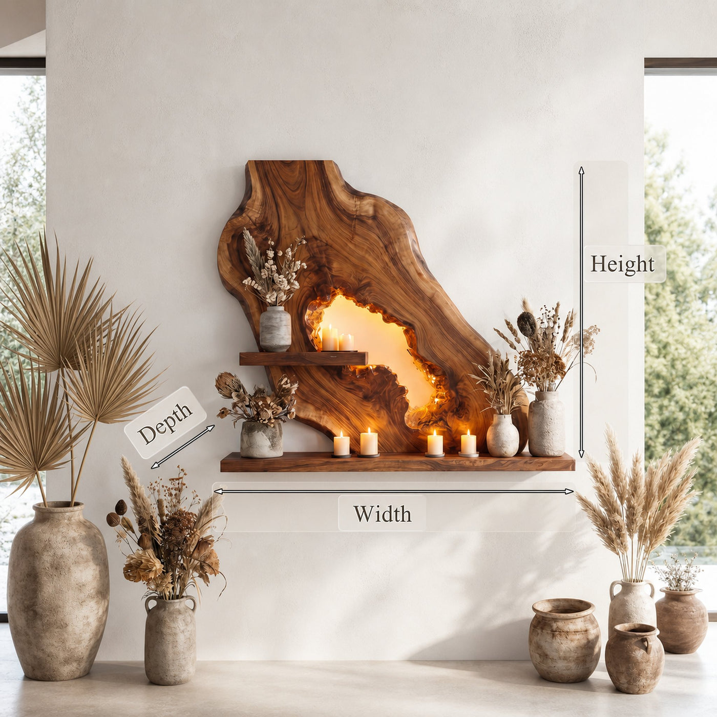 Sculptural Floating Wall Shelf For Living Room And Entryway - product view 8