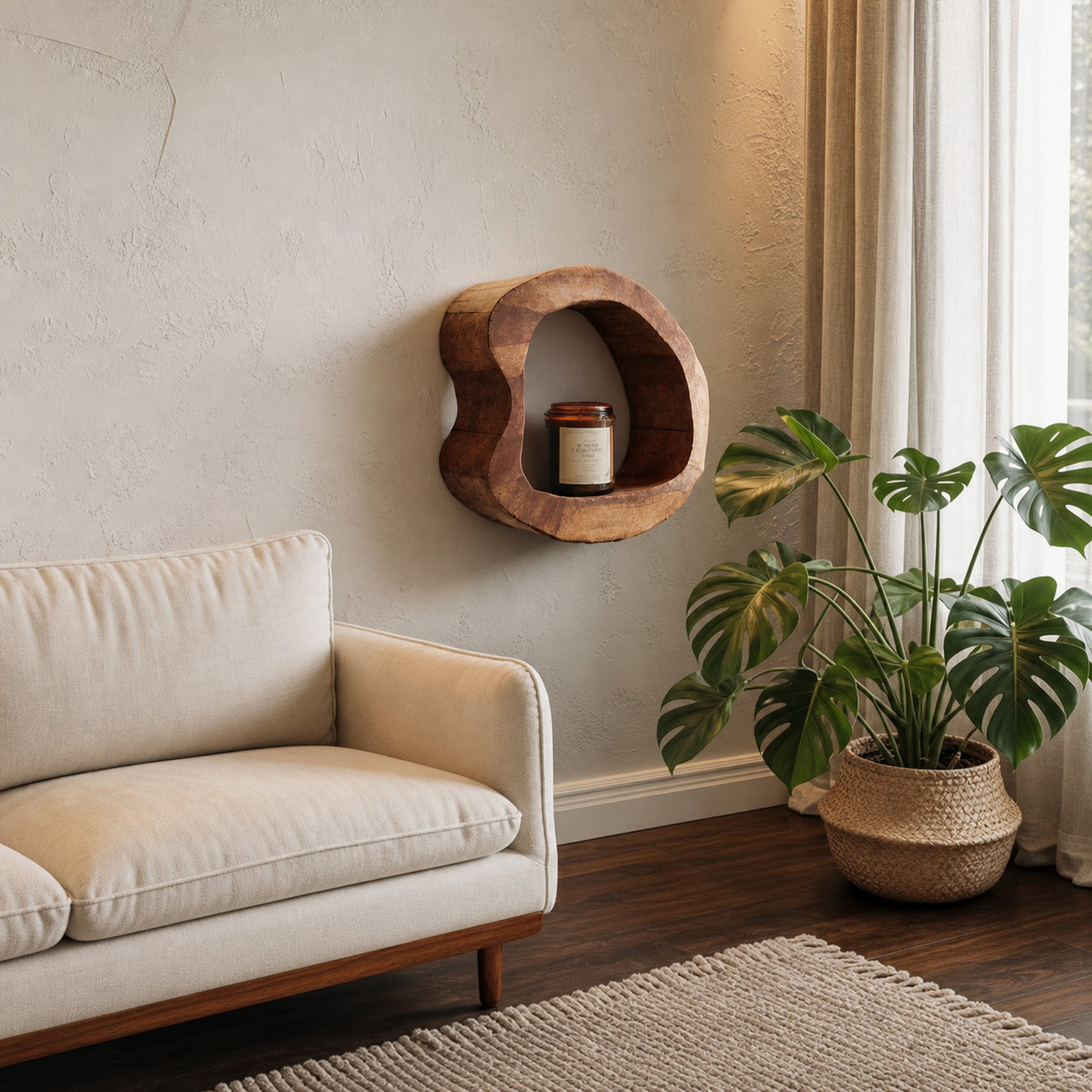Sculptural Wall Shelf Set For Living Room Or Hallway - product view 6