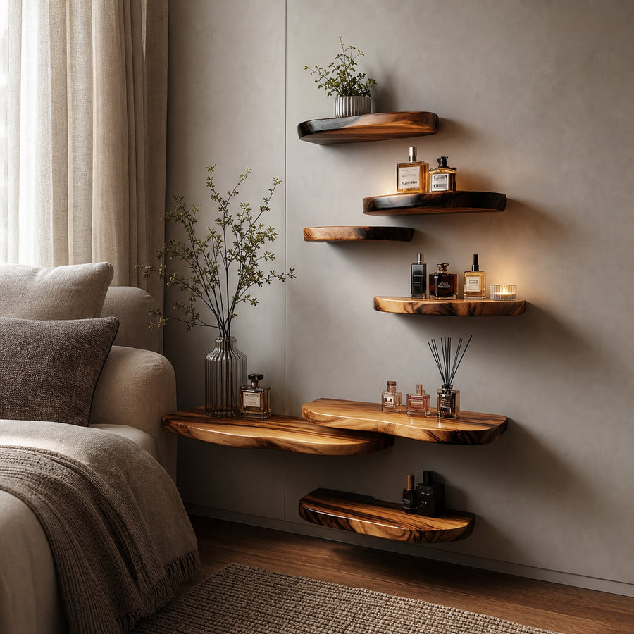 Unique Floating Shelves Solid Wood Home Decor Office Decor Gifts