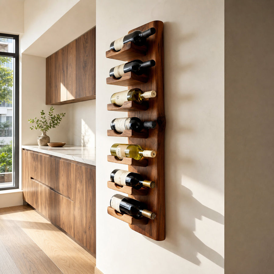 Vertical Wine Rack Wall Mounted For Dining Or Home Bar
