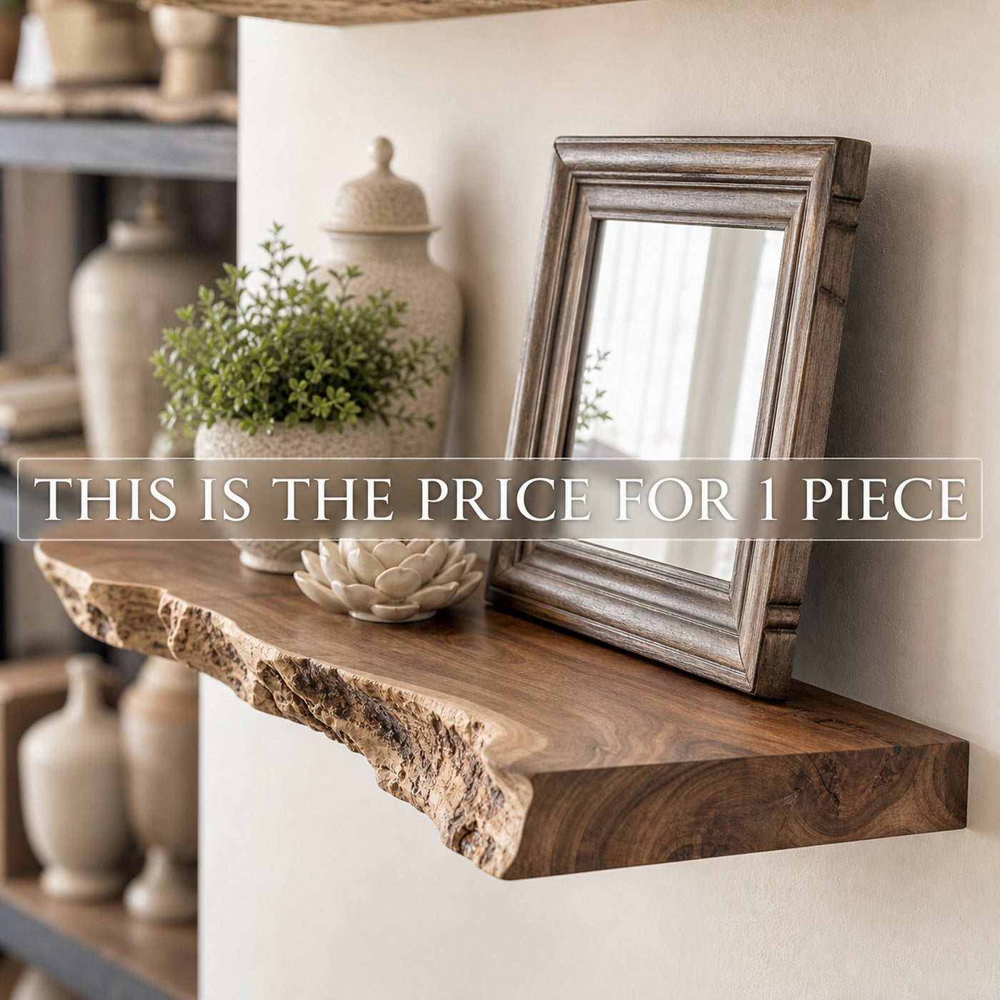 Walnut Floating Shelf Small Floating Shelf - product view 8