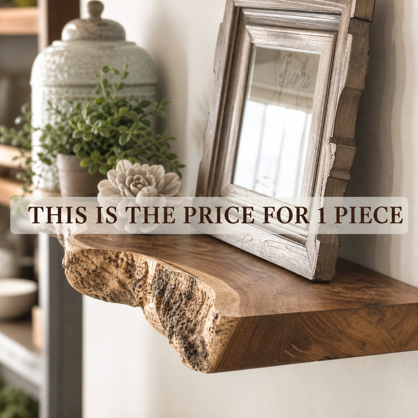 Walnut Live Edge Shelf Custom Shelf - product view 9