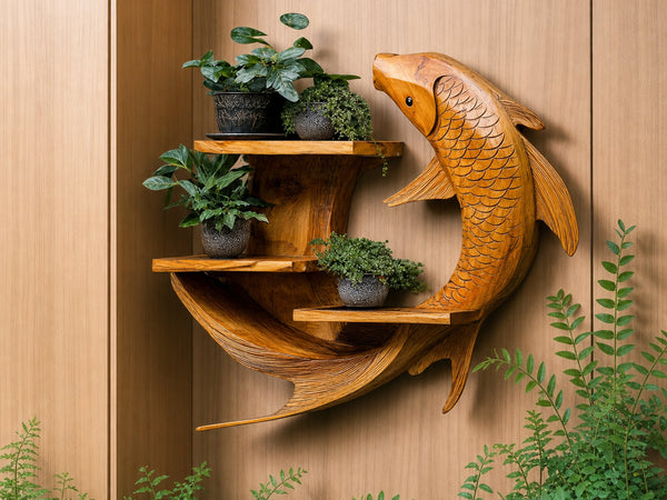 Storywood Bluff Koi Wall Shelf