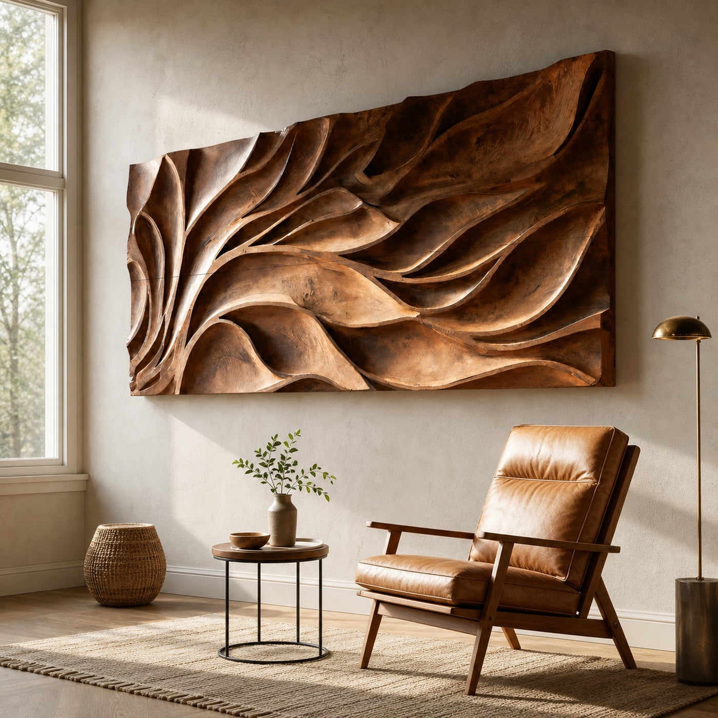 Abstract Carved Wall Art Sculpture For Living Room Decor - product view 6