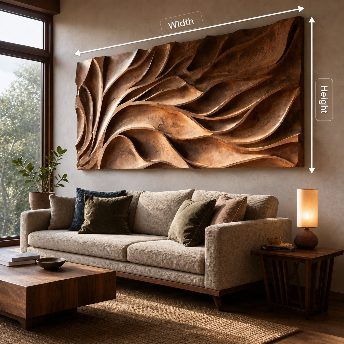 Abstract Carved Wall Art Sculpture For Living Room Decor - product view 8