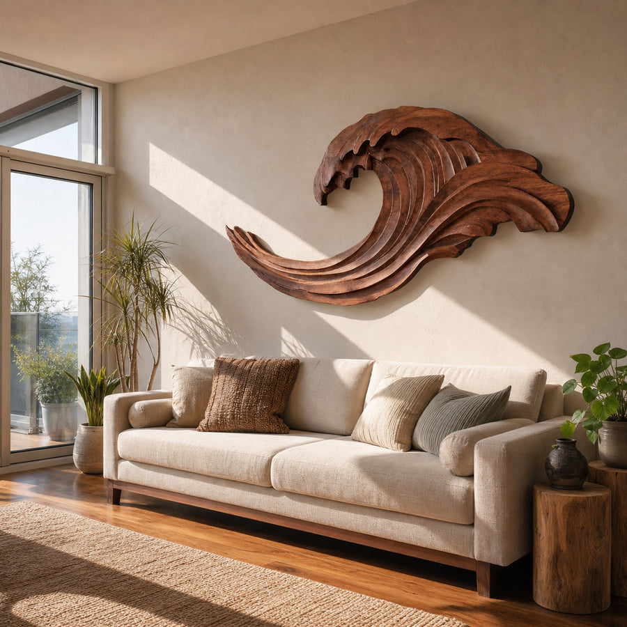 Abstract Ocean Wave Wall Sculpture For Living Room