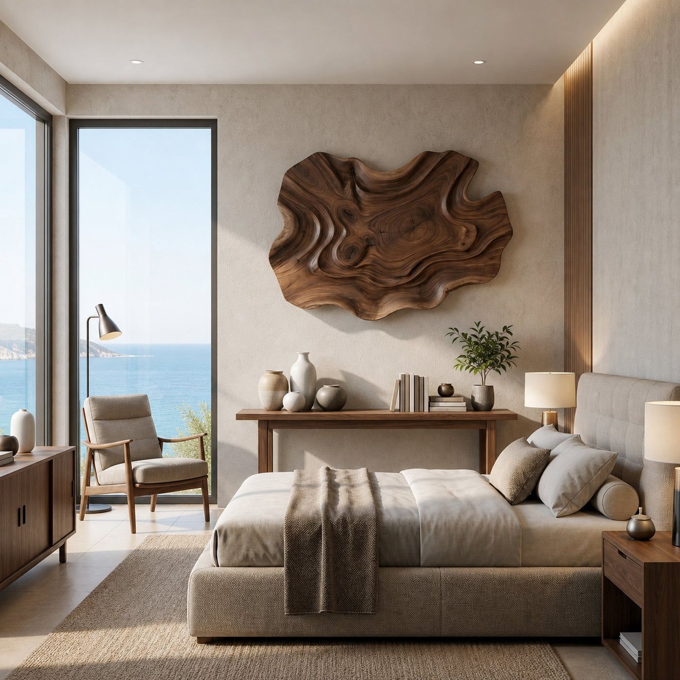 Abstract Wooden Wave Wall Art For Contemporary Living Room - product view 7