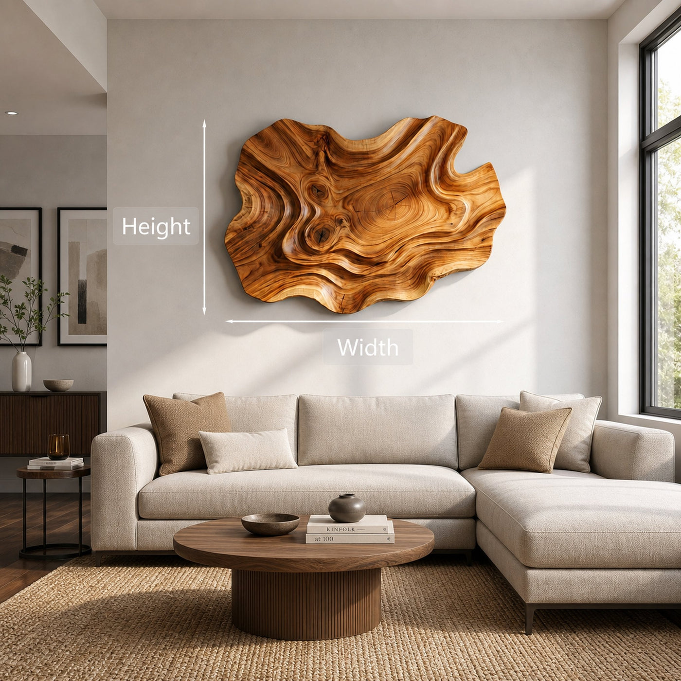 Abstract Wooden Wave Wall Art For Contemporary Living Room - product view 8