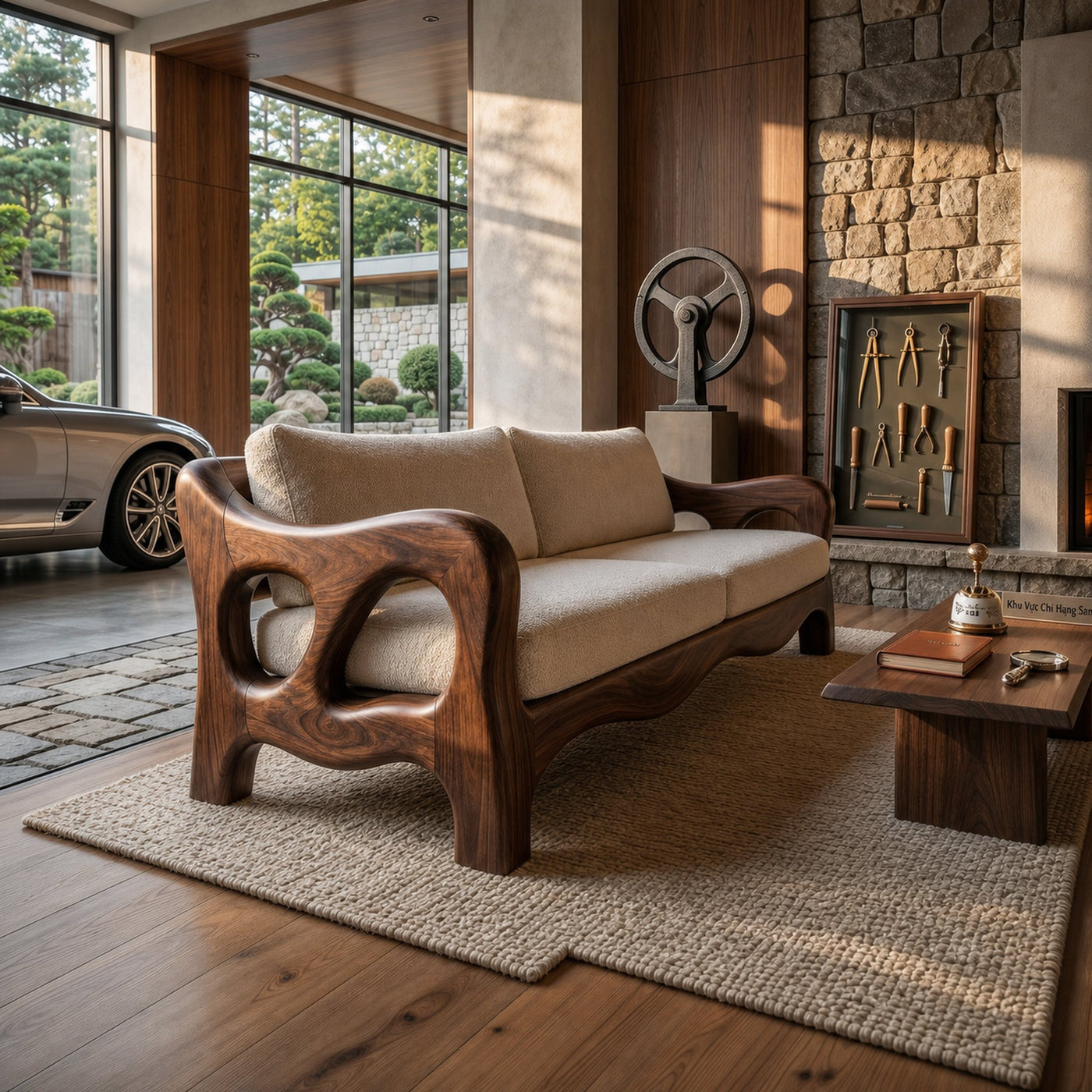 Architectural Sculptural Sofa Luxury Family Room - product view 7