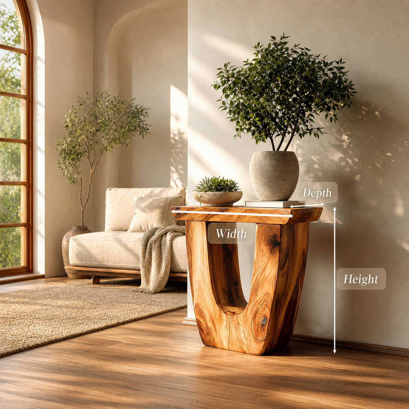 Artisan Side Table With Unique Base For Living Decor - product view 6