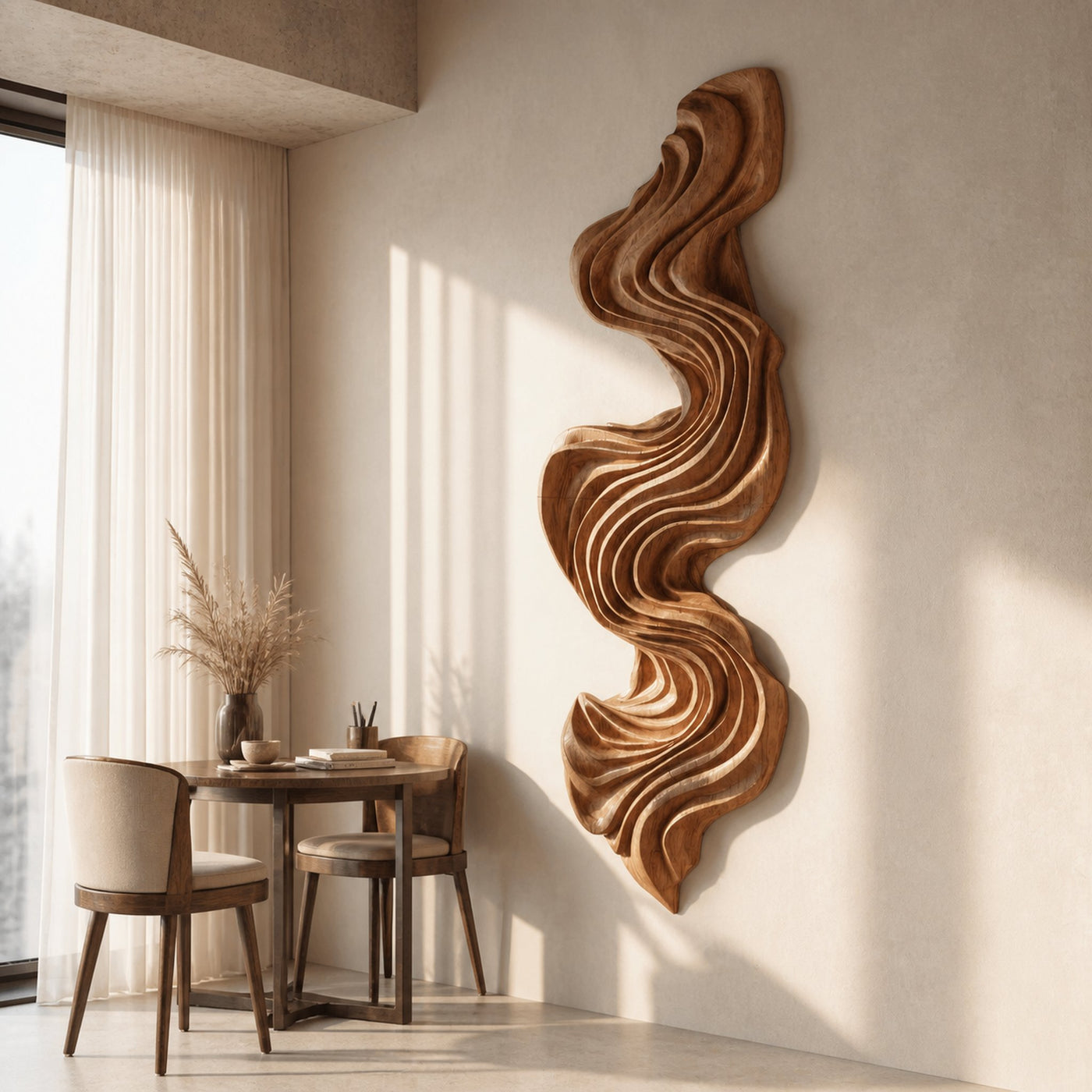 Artisan Vertical Wave Wall Sculpture For Home