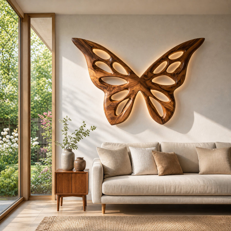Artistic Butterfly Wooden Wall Art For Bedroom Or Lounge Decor