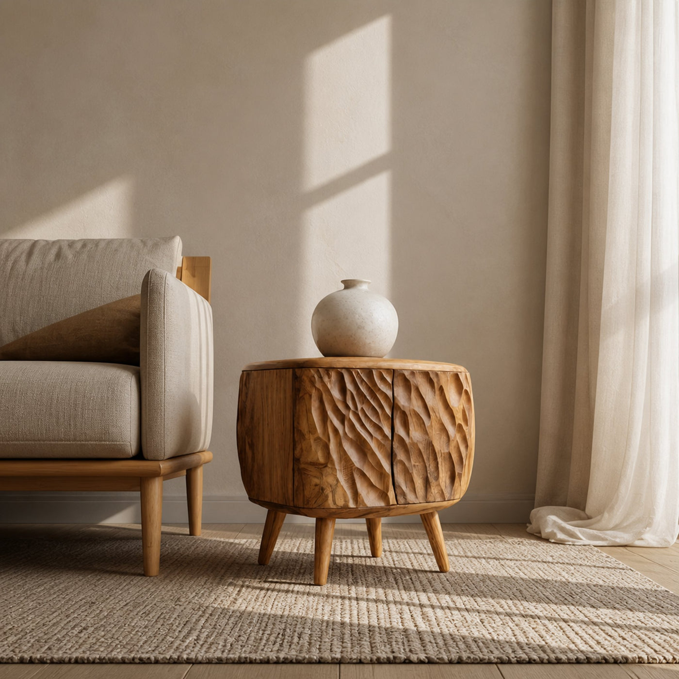 Artistic Carved Side Table For Living Room - product view 6