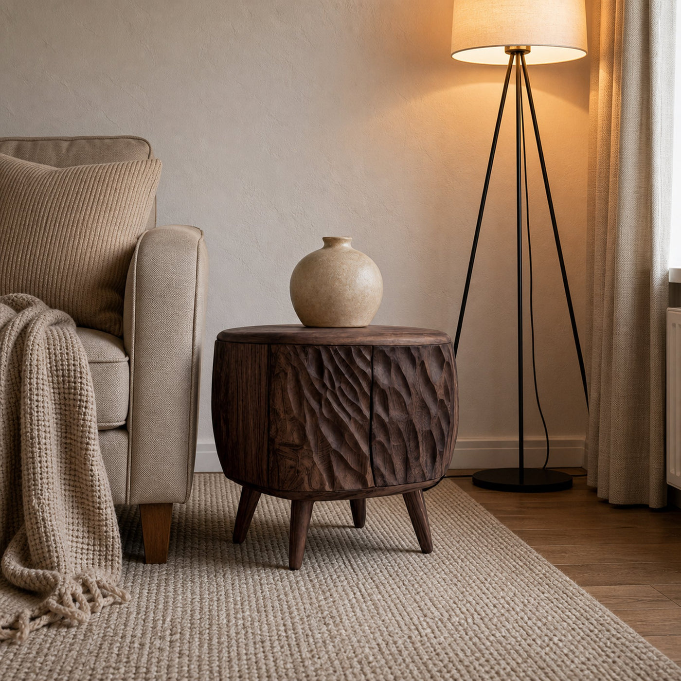 Artistic Carved Side Table For Living Room - product view 7