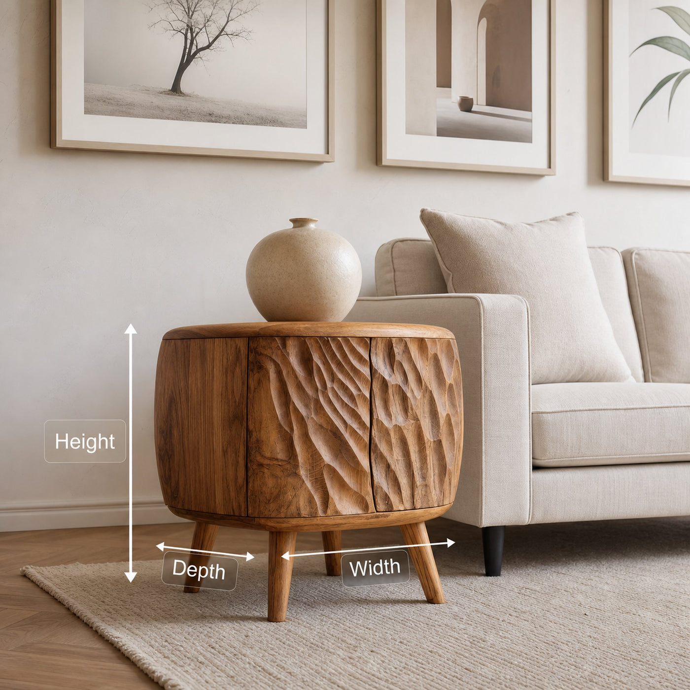 Artistic Carved Side Table For Living Room - product view 8
