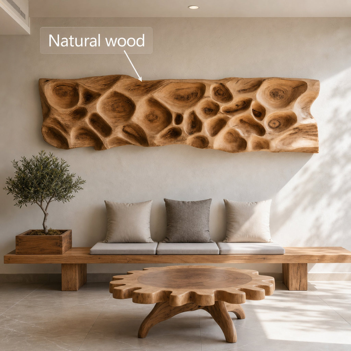 Artistic Carved Wall Art With Organic Texture For Entryway - product view 6