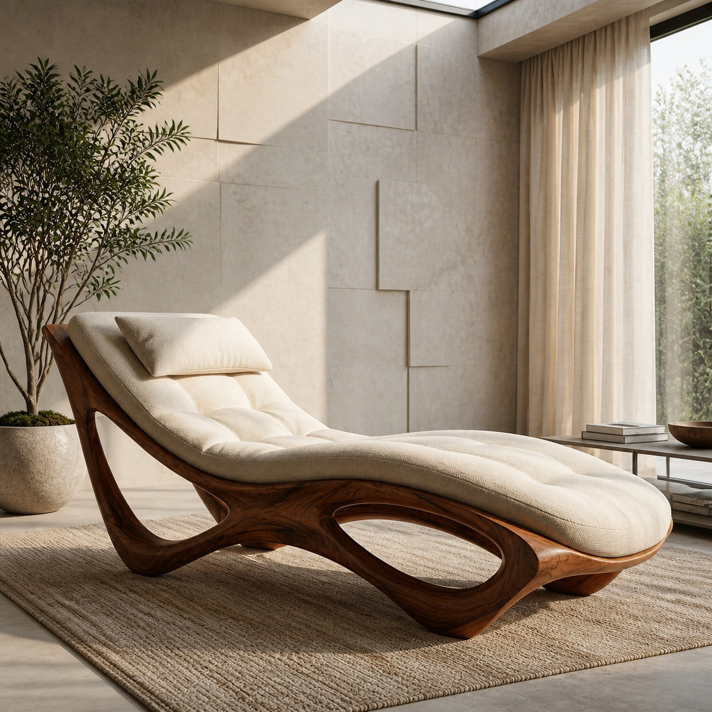 Artistic Natural Wood Lounge Chair For Relaxing Space - product view 7