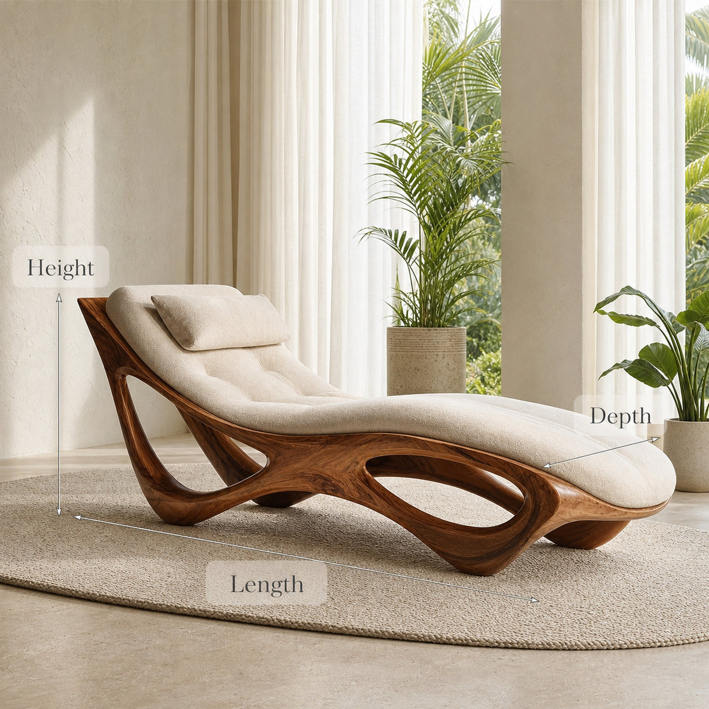 Artistic Natural Wood Lounge Chair For Relaxing Space - product view 8