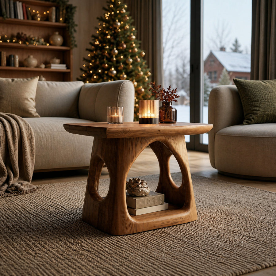 Artistic Sculptural Side Table For Holiday Decoration