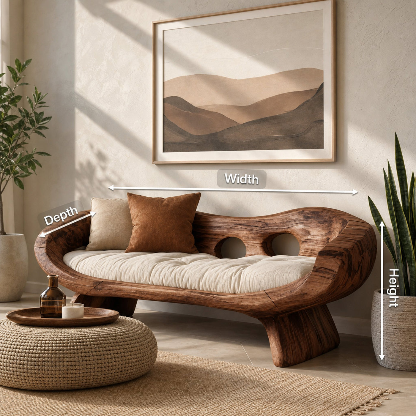 Artistic Sculptural Sofa With Curved Design For Living Room - product view 8