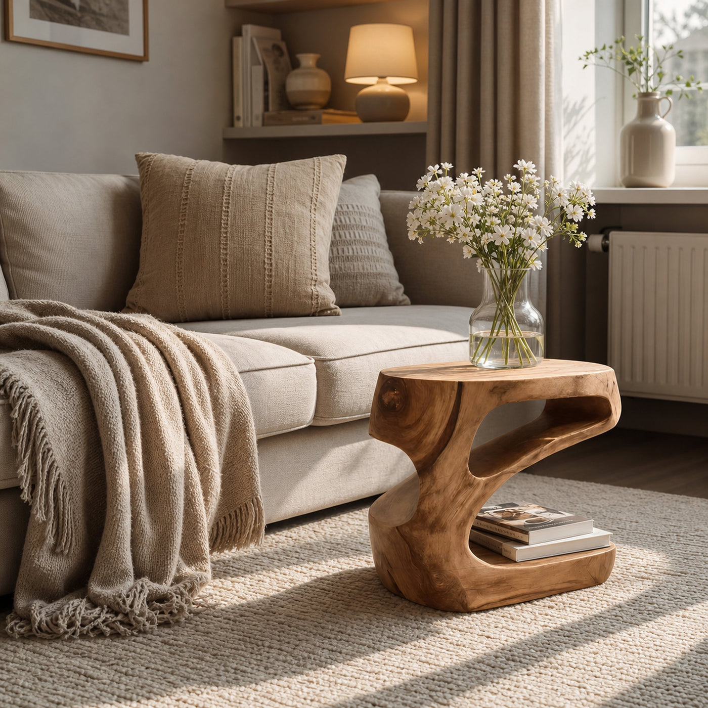 Artistic Side Table With Storage Shelf For Living Room - product view 6