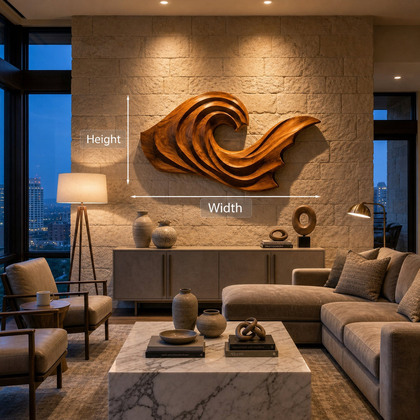 Artistic Wave Inspired Wood Wall Art For Apartment Interior - product view 8