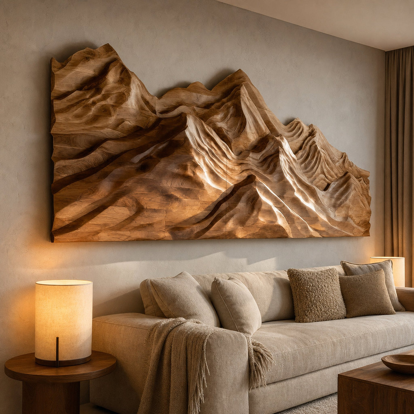 Artistic Wood Wall Art Layers Mountain Design For Living Room - product view 6