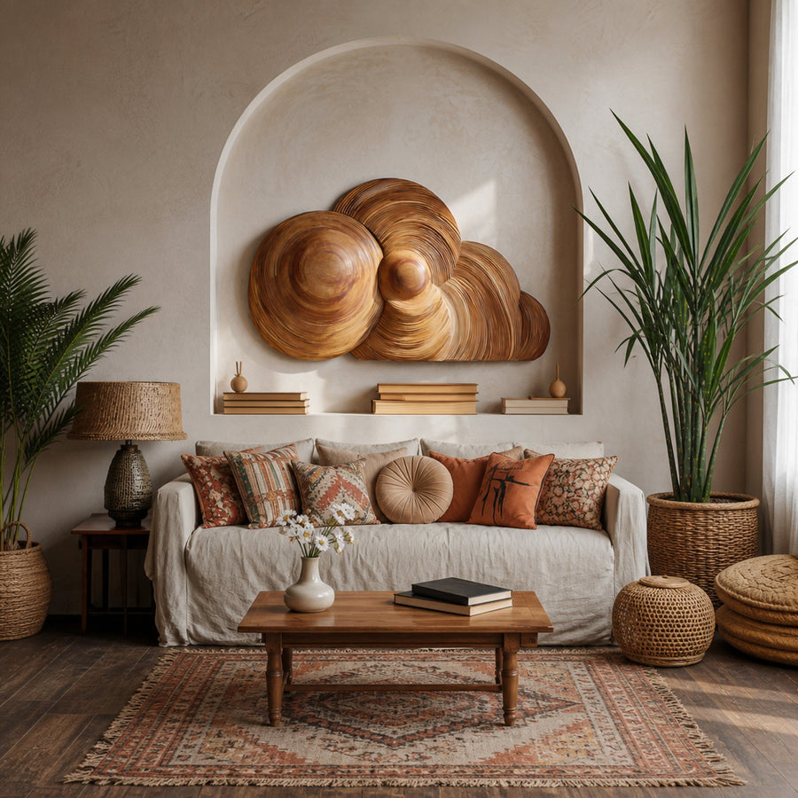 Artistic Wooden Cloud Wall Art For Interior Decor