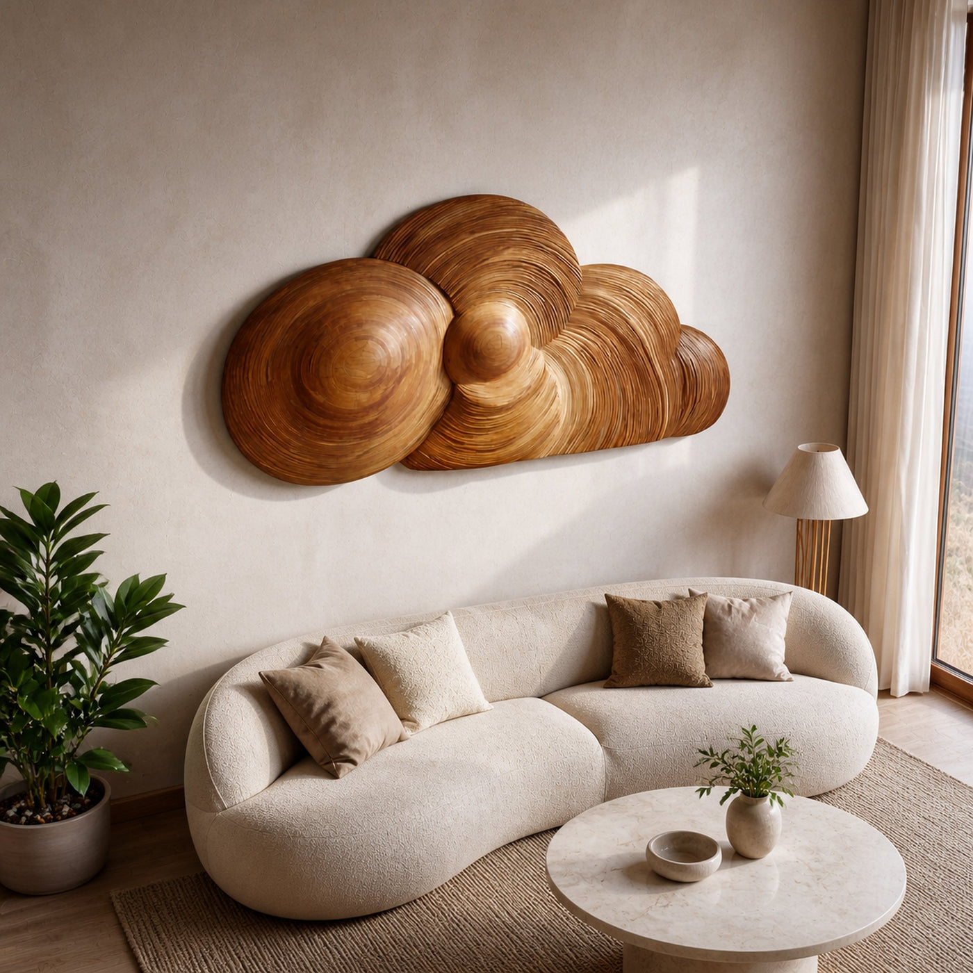 Artistic Wooden Cloud Wall Art For Interior Decor - product view 7