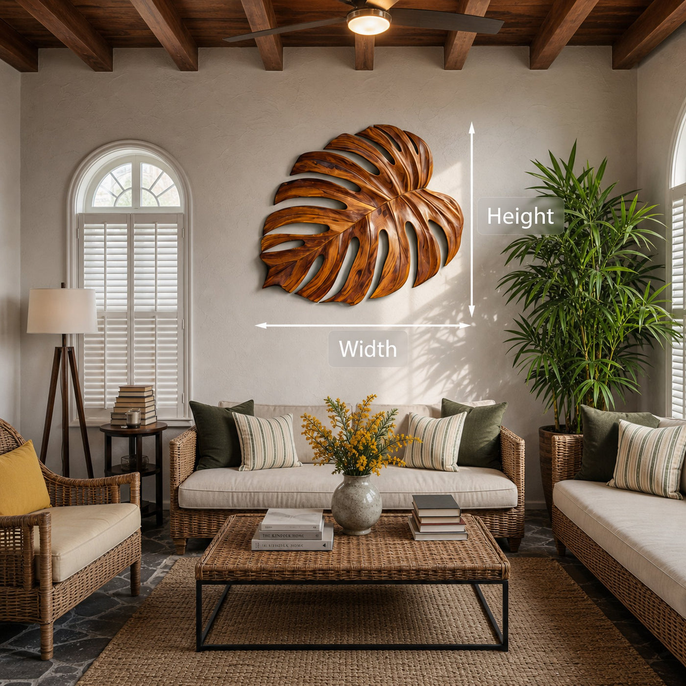 Artistic Wooden Leaf Wall Art For Living Room - product view 9