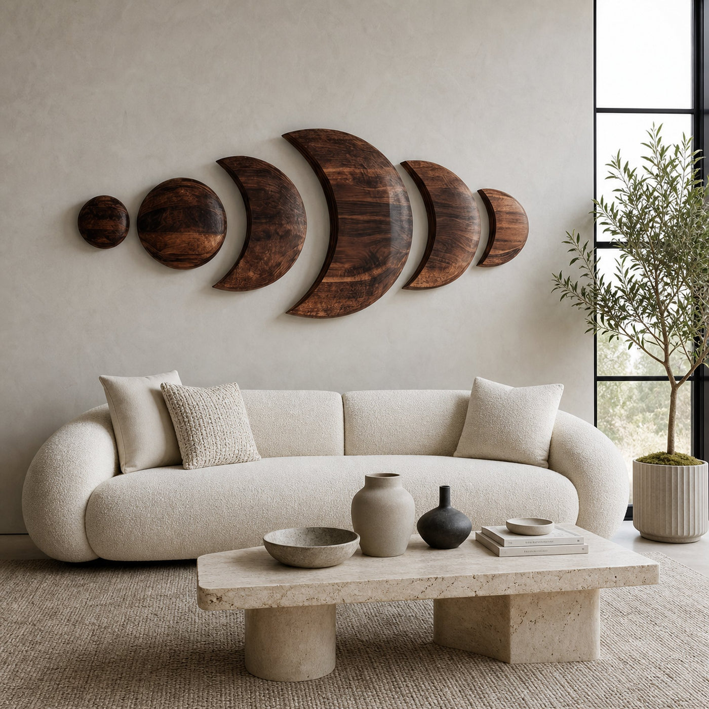 Boho Moon Phase Wood Wall Decor For Living Room - product view 6