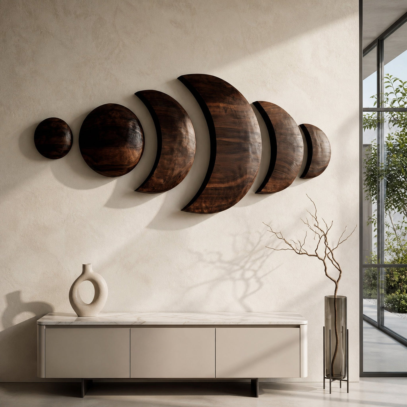 Boho Moon Phase Wood Wall Decor For Living Room - product view 7
