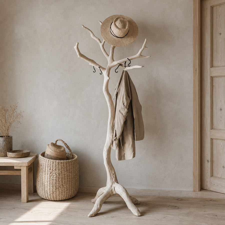 Clothes Rack Standing Tree Branch Hooks Mid Century