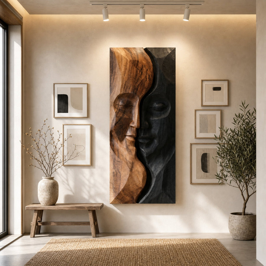 Contemporary Abstract Face Wall Art For Entryway