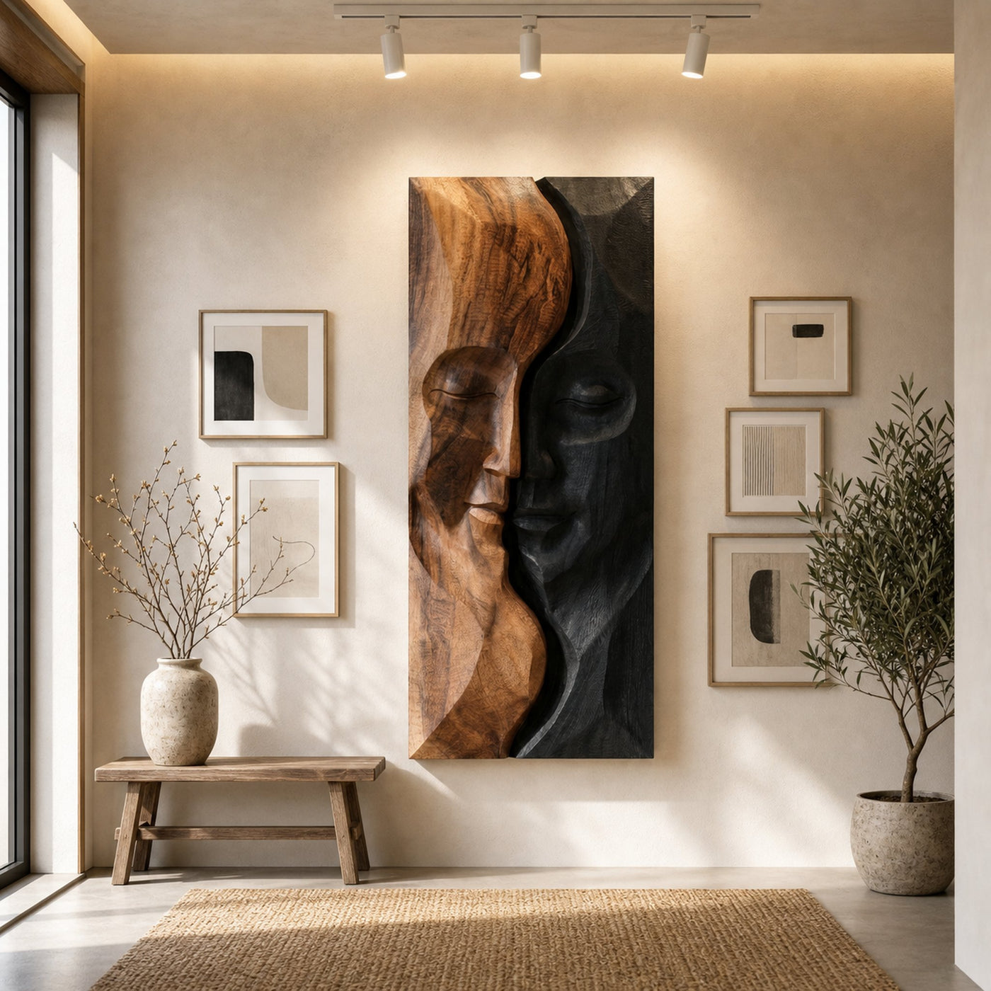 Contemporary Abstract Face Wall Art For Entryway