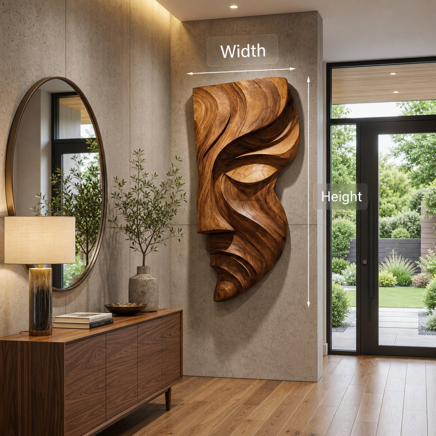Contemporary Abstract Face Wooden Wall Art Hand Carved For Home - product view 8