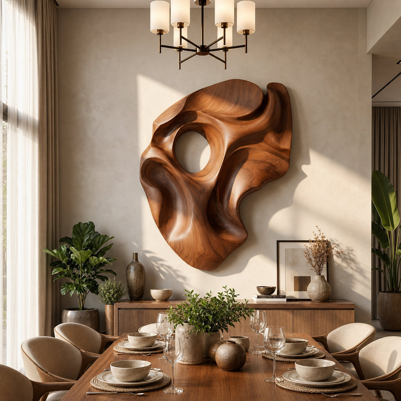Contemporary Abstract Figure Wall Art Panel For Living Room