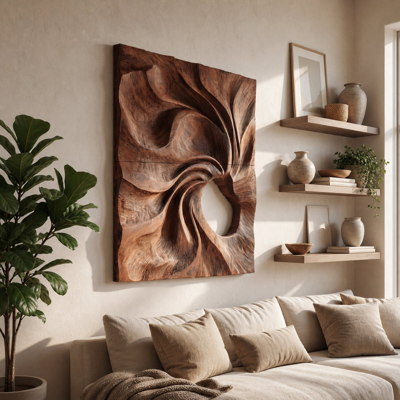 Contemporary Abstract Relief Wall Decor Panel For Home Office
