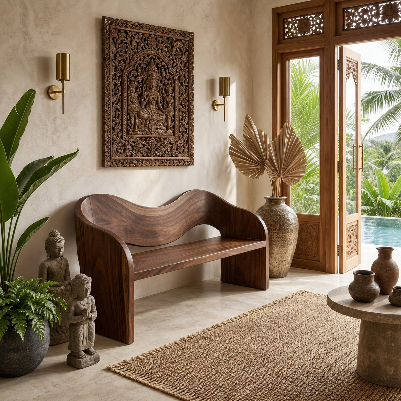 Contemporary Accent Bench Modern Residence - product view 6