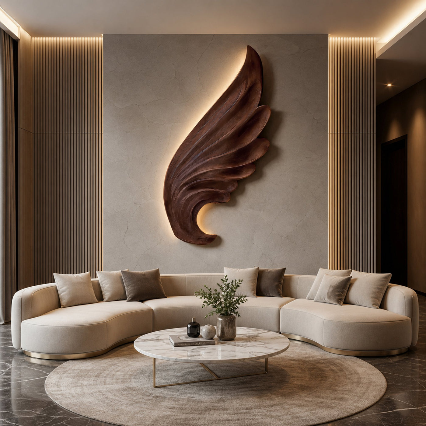 Contemporary Carved Wood Angel Wing Wall Art For Home Decor - product view 7