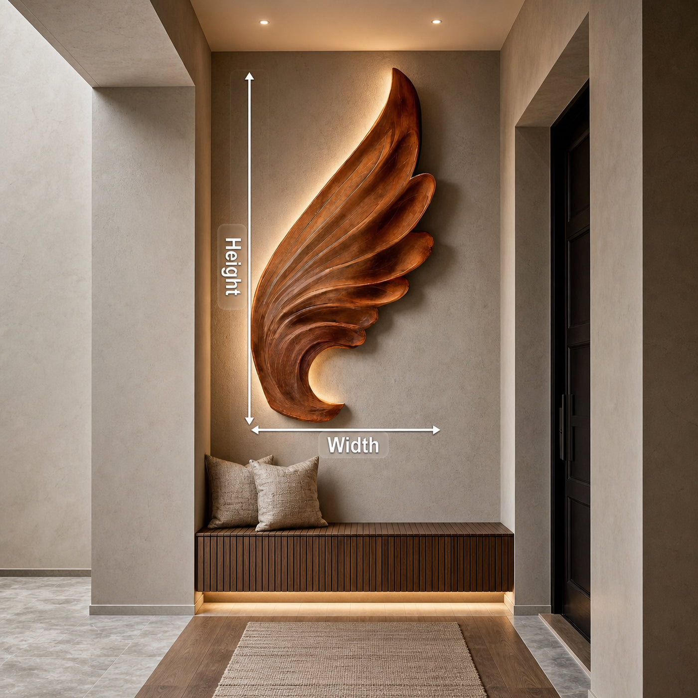 Contemporary Carved Wood Angel Wing Wall Art For Home Decor - product view 8