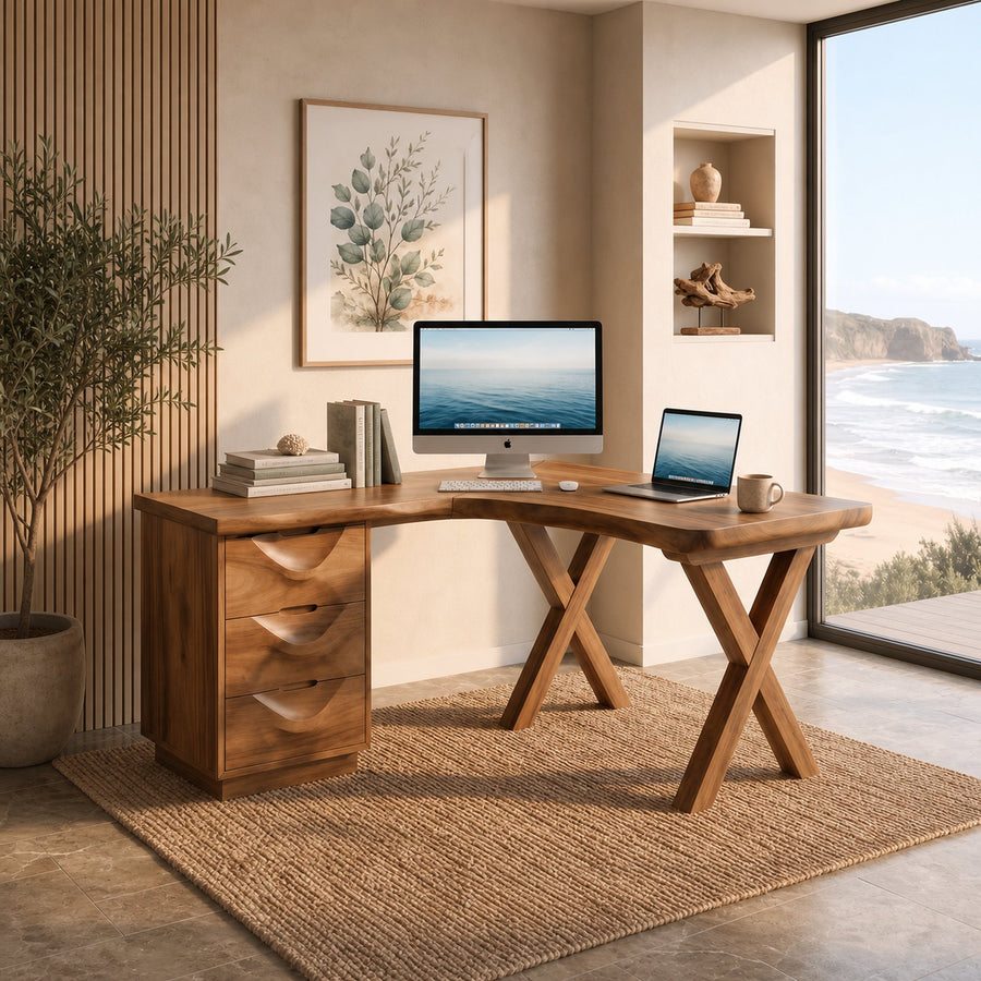Contemporary Corner Executive Desk Home Office