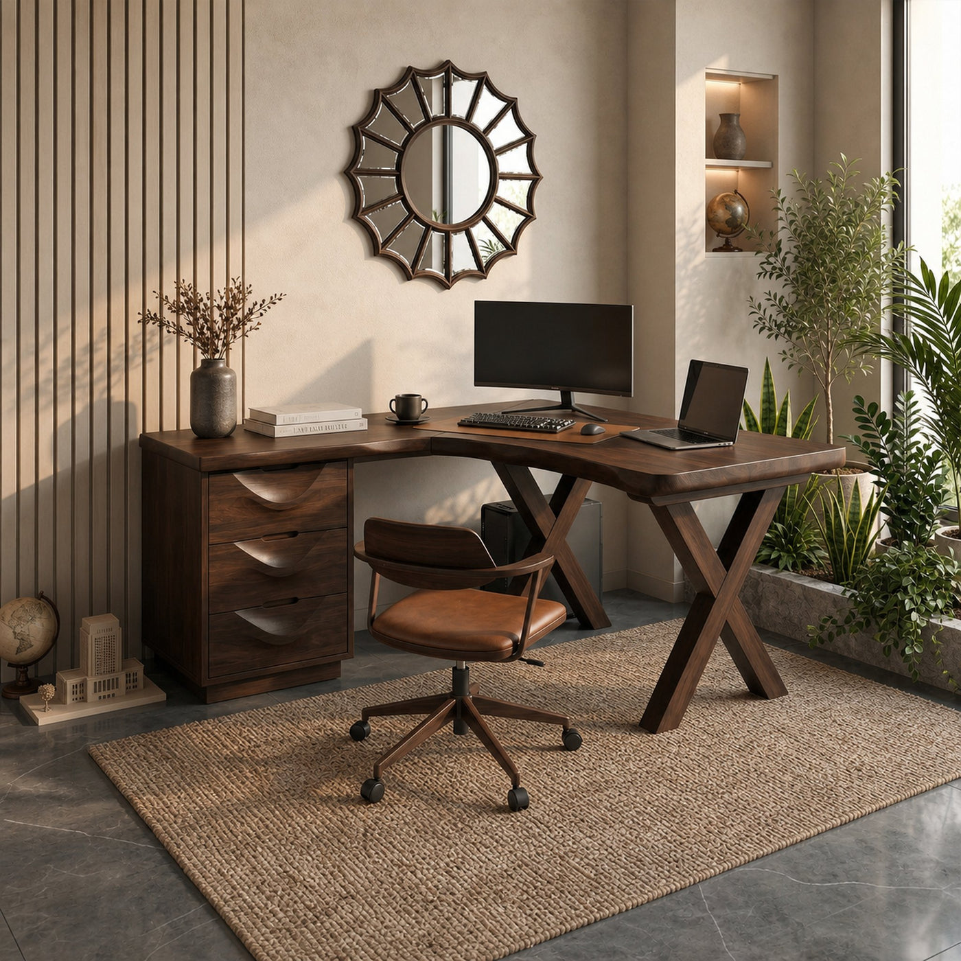 Contemporary Corner Executive Desk Home Office - product view 6