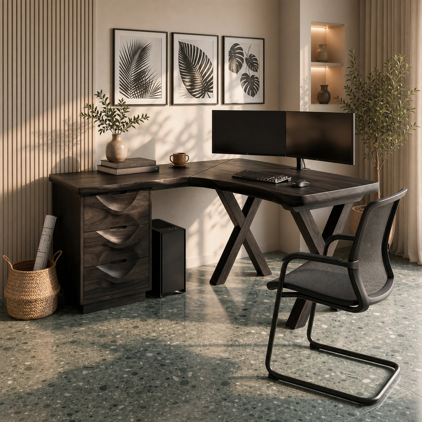 Contemporary Corner Executive Desk Home Office - product view 7