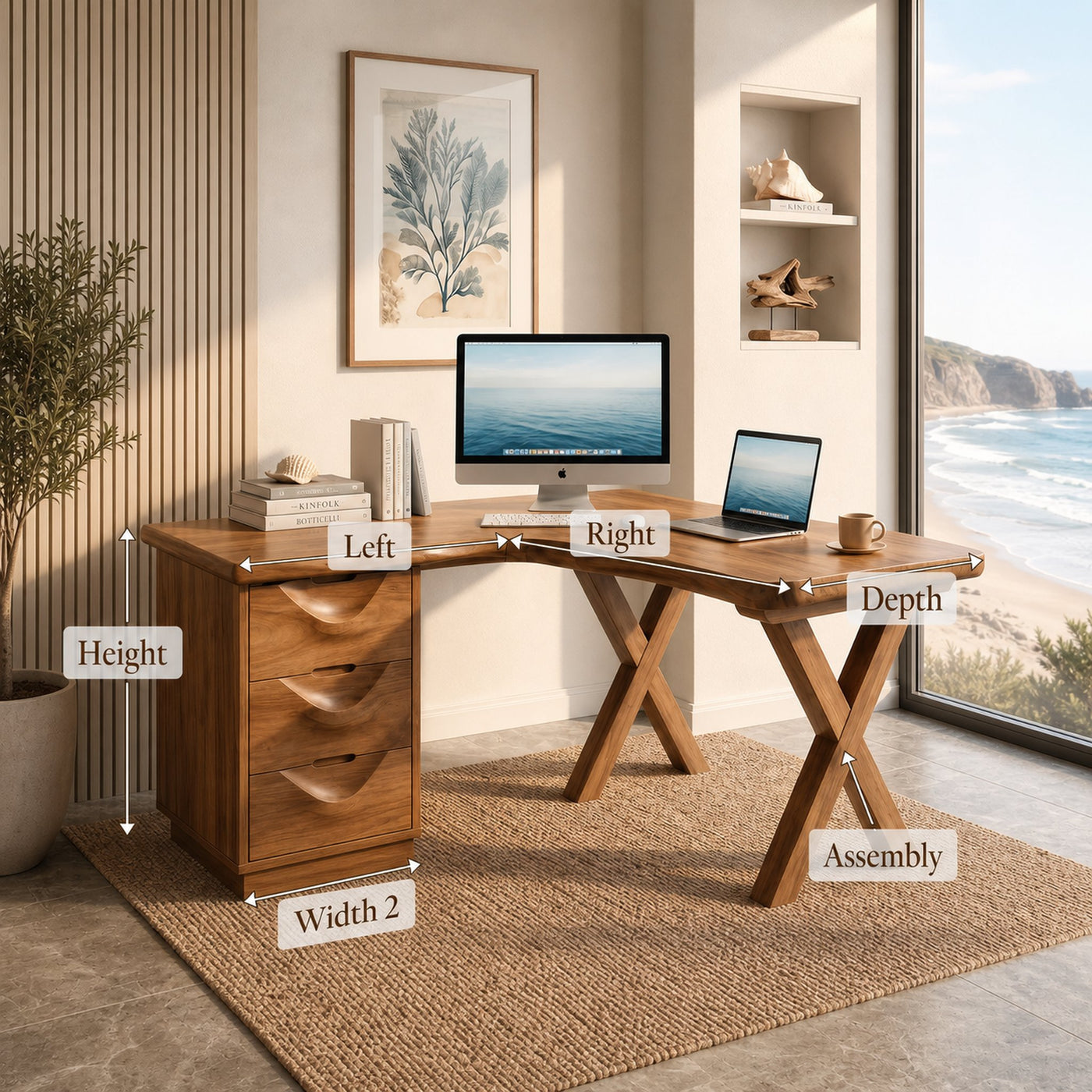 Contemporary Corner Executive Desk Home Office - product view 8