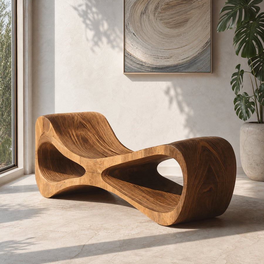 Contemporary Curved Chaise Lounge Chair For Bedroom