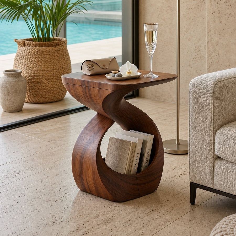 Contemporary Curved End Table For Apartment Interior Design