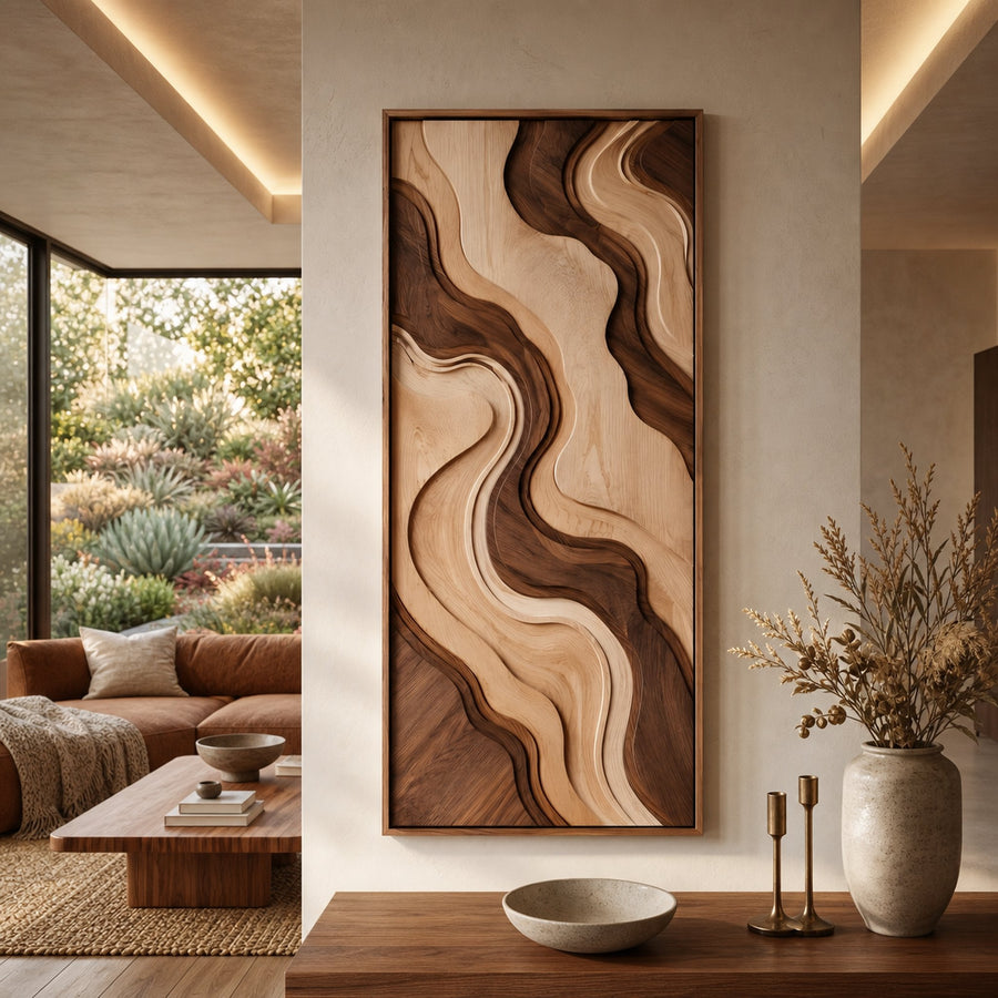 Contemporary Curved Line Wall Art For Lounge Area