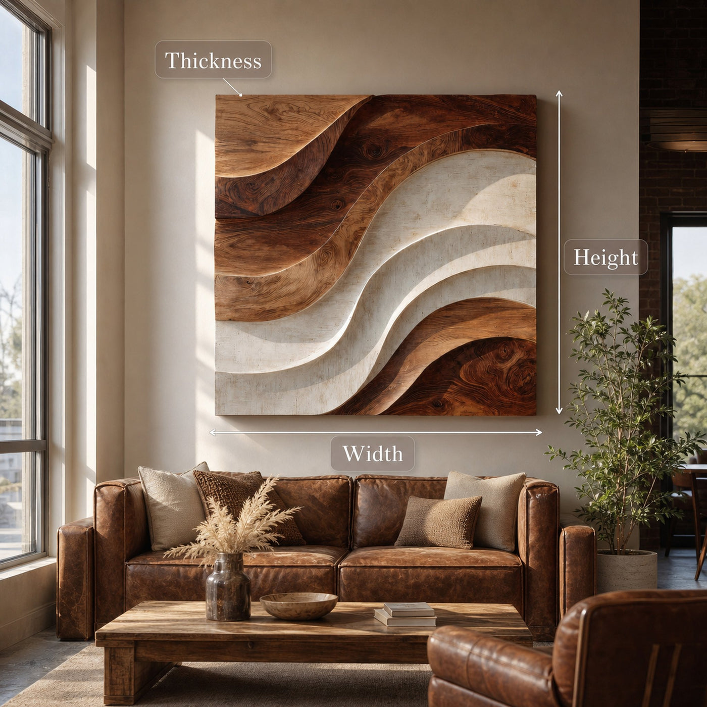 Contemporary Curved Wood Wall Art For Luxury Living Room - product view 7